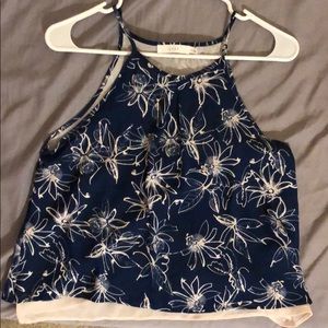 Blue Flowy Floral Top